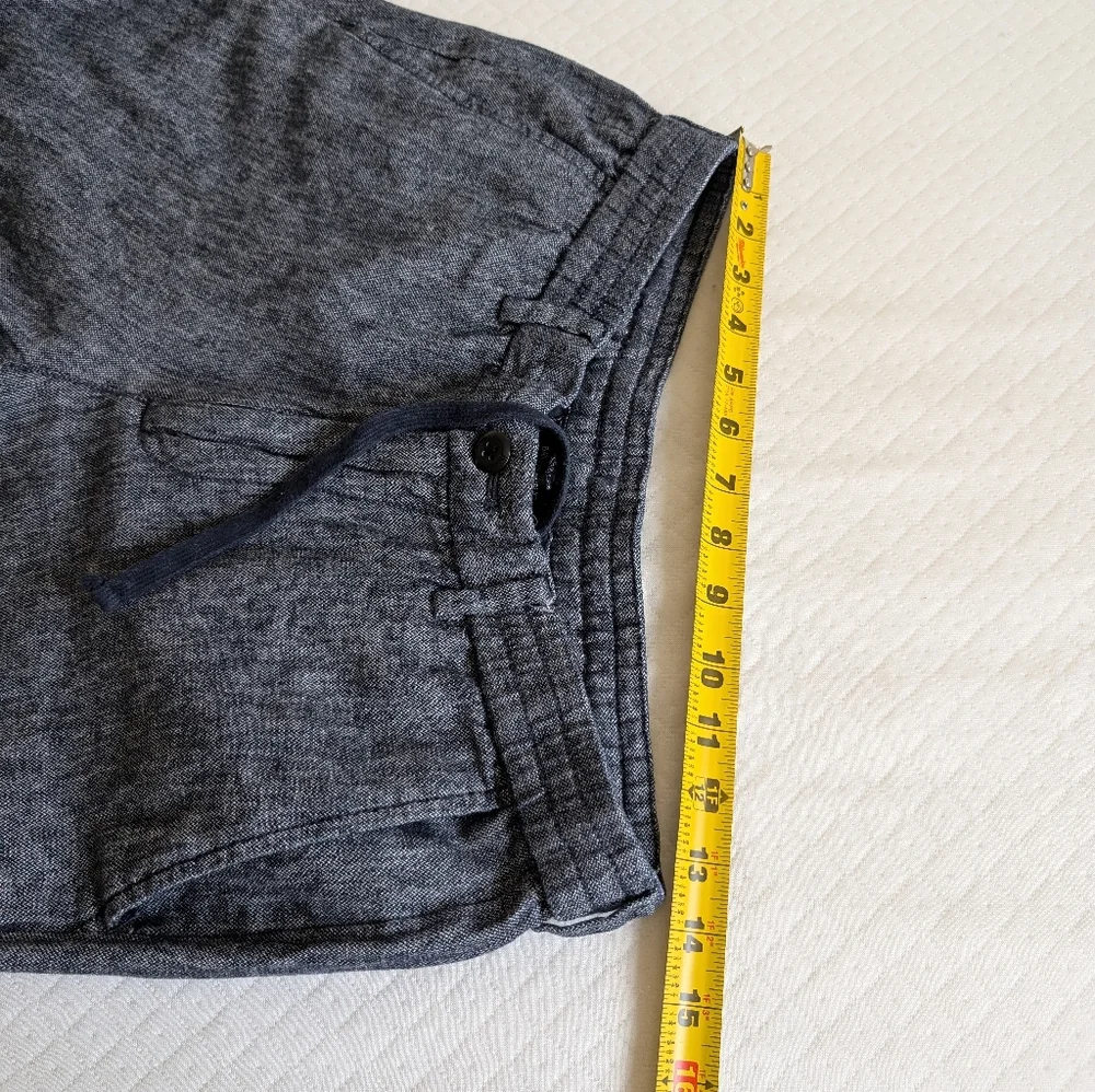 Banana Republic Men's Athletic Fit Tapered Pants, Linen Blend, Blue 30x32